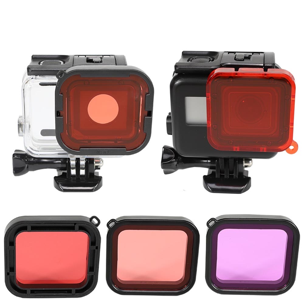 Filters Kit Red Magenta Snorkel Lens Color Filter for GoPro HERO 5 6 7 Black Waterproof Housing Case Dive Accessories