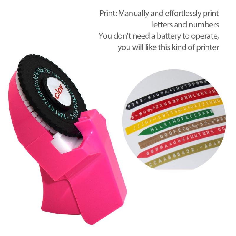 8 Colors Household Mini Portable Manual Label Machine Hidi C101 Embossing Machine Typewriter Hand Curtain Decorative Tape Paper
