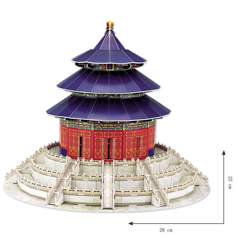 Stijl Beroemde Gebouw Oude Chinese Architectuur Tempel Van Hemel 3D Gebouw Puzzel Diy Creatieve Blokken Voor Kinderen