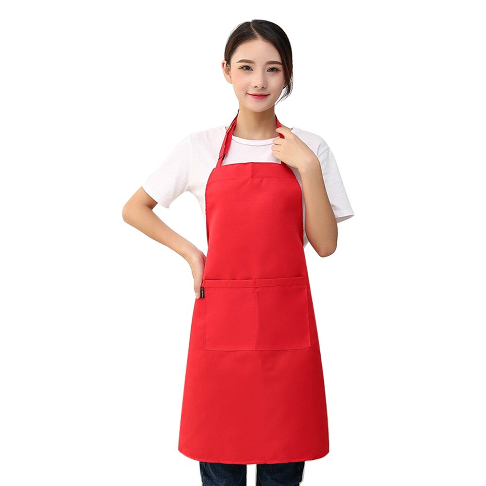 Ajustable cuello colgante raya patchwork restaurante chef trabajo de Cocina Barbacoa familiar delantal de cocina camarero salón de belleza delantal: red 