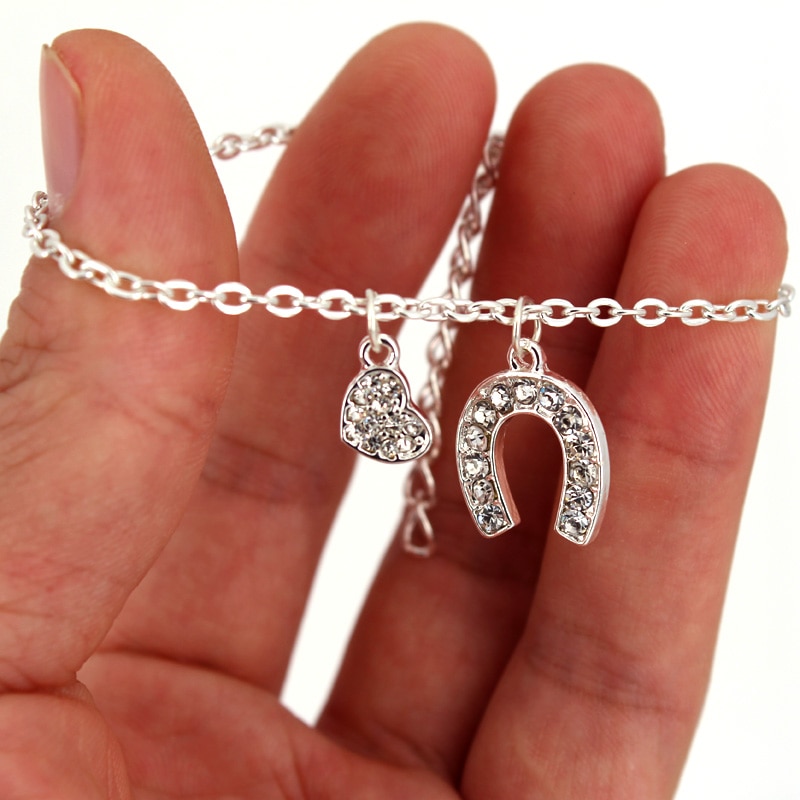 hzew heart Horses head and horseshoes bracelet simple horse bracelets