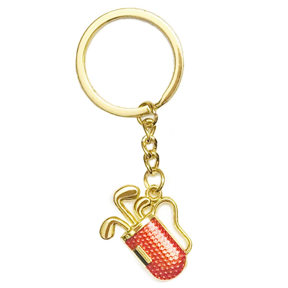 Porte-clés de sac de Golf en alliage 1 pièce, artisanal pour garçon et fille, porte-clés de téléphone, de voiture, de Club, en métal: Red
