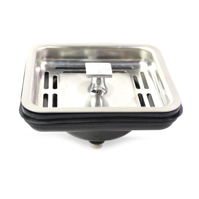 Stainless Steel Square Sink Strainer Plug Kitchen Sink Drain Mesh Stopper Basket Strainer Waste Plug Kitchen Appliances: Default Title