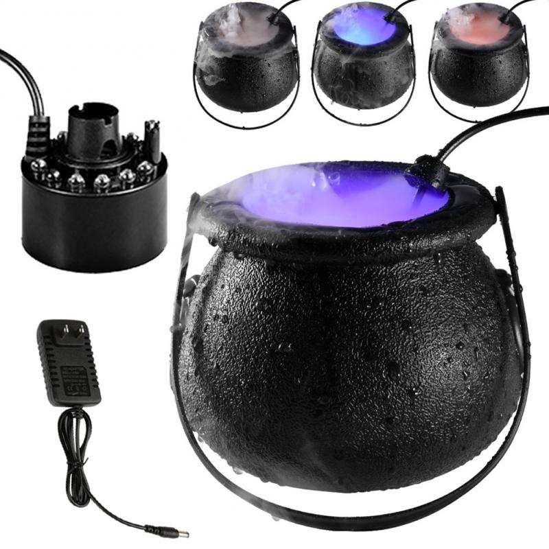 Halloween Witch Pot Mist Maker Fogger Water Fountain Fog Machine Party Decoration Prop DIY Scene Layout Prank Toy Cauldron Decor: Frosted basin / UK