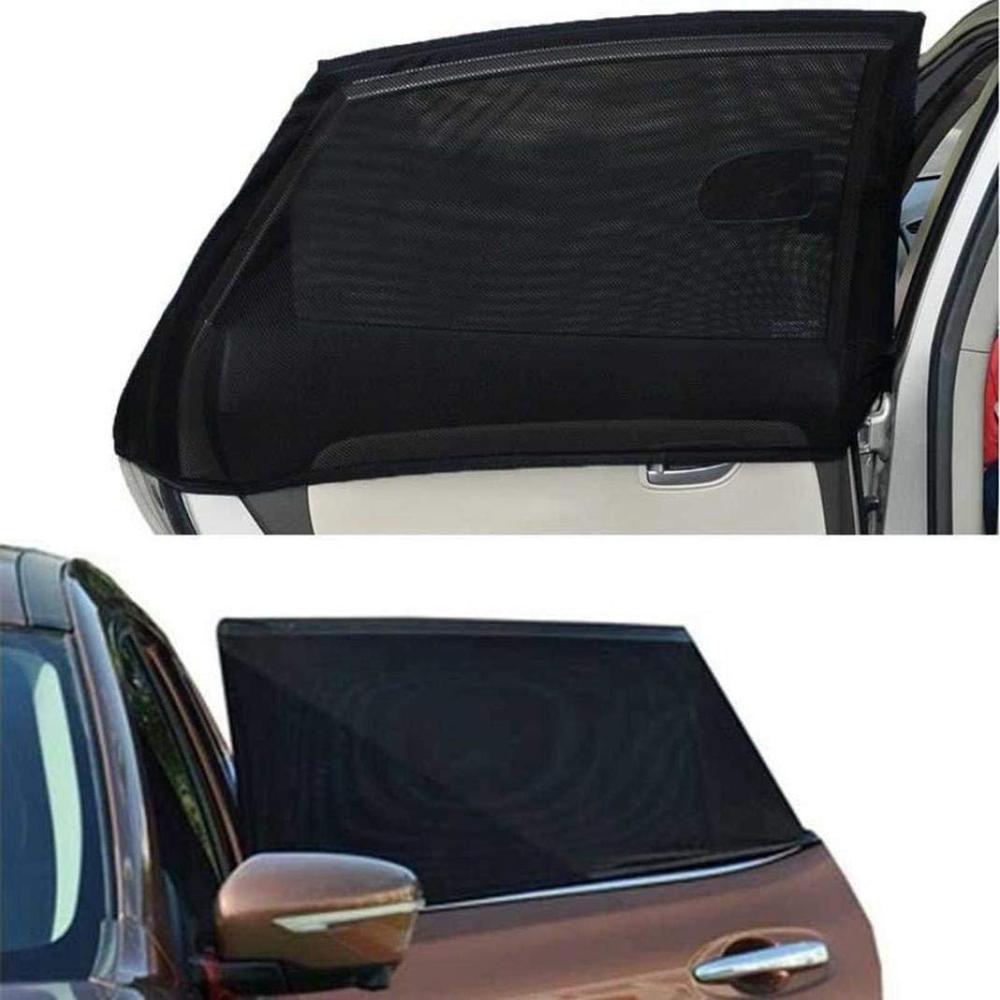 Paquet de 2 voiture côté arrière porte fenêtre arrière pare-soleil Protection UV parasol Anti-moustiquaire maille rideau pour berline SUV MPV 125*60cm