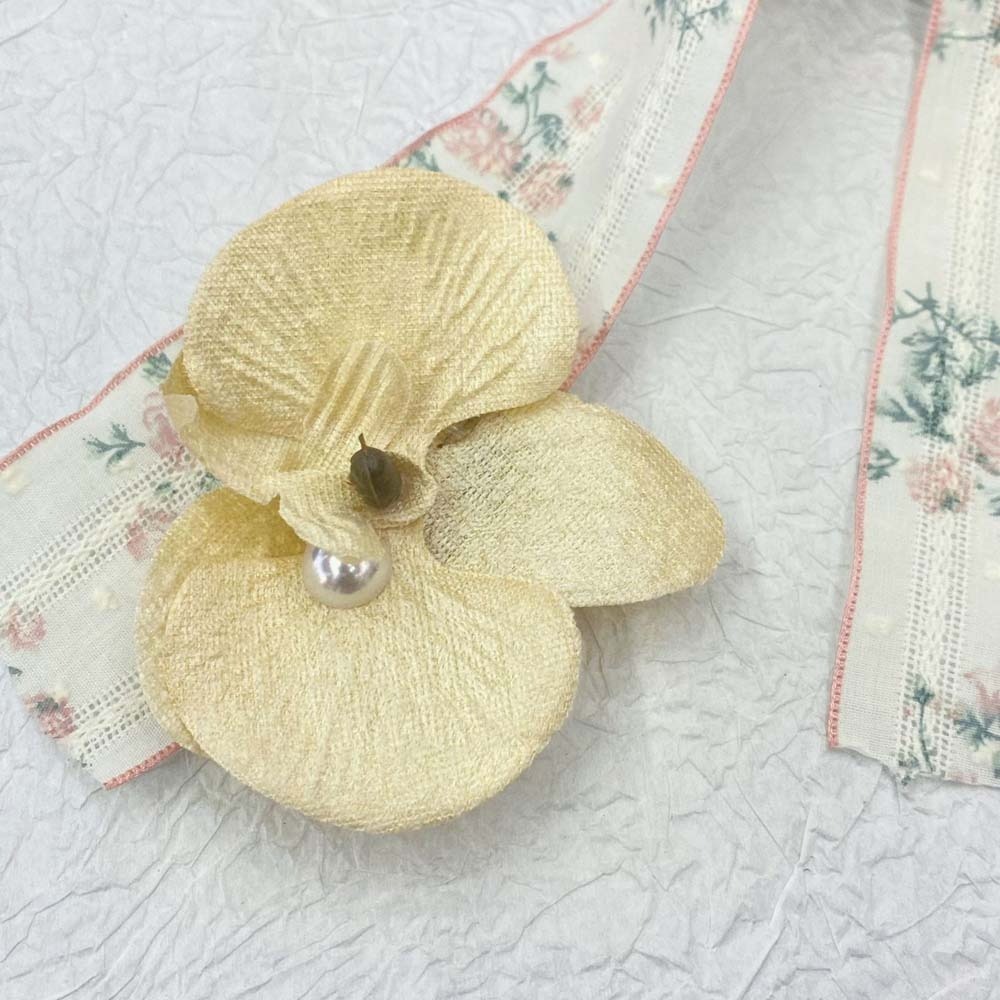 Süße Orchidee Blume Haarnadel thailändisch Stil Böhmischen Stil Schmetterling Orchidee Haar Clip Strass Legierung Frauen Seite Clip Strand: Himmel Blau