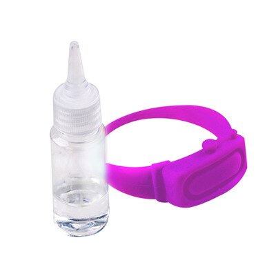 Silikonarmband handdispenser sanitizer dispensering bärbar dispenser pumpar desinficera armband hand handledsband med flaska: Rosröd