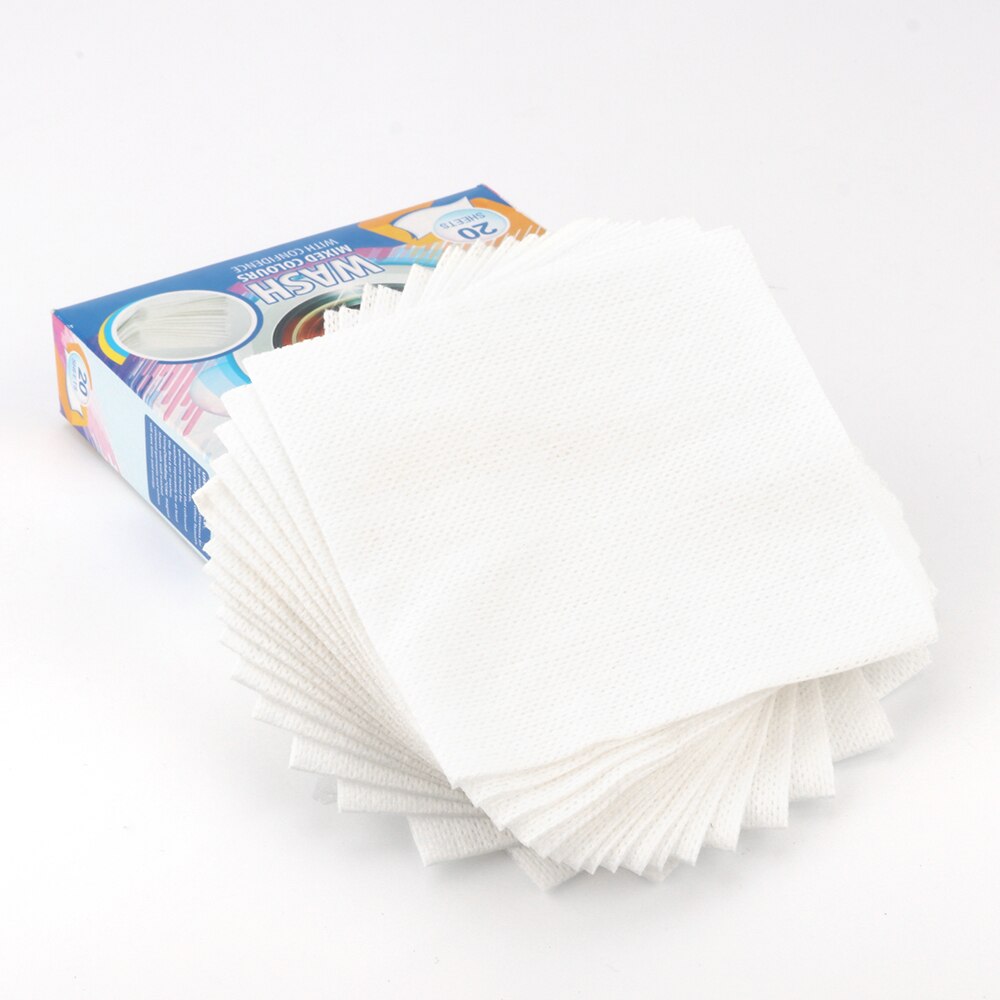 Houkiper 20 Sheets Anti Cloth Dyed Leaves Laundry Color Run Remove Sheet Color catcher in Washing Machine Protect The Clothes