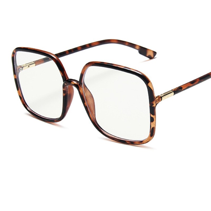Oversized Square Glasses Women Clear Black Big Frame Retro Transparent Optical Computer Glasses Frame Eyeglasses