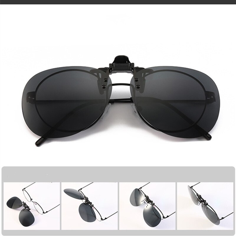 Unisex Polarized Clip On Flap Up Sunglasses UV400 Protection Glasses Men Women Driving Goggle Night Vision Fishing Goggle