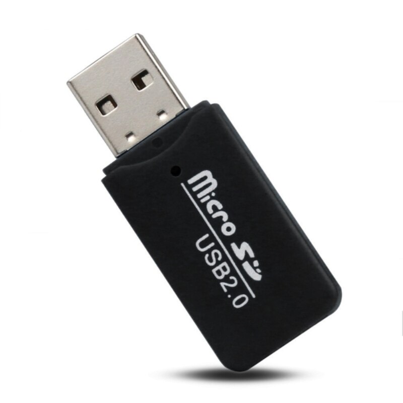 Usb 2.0 Kaartlezer High Speed Usb Flash Drive Ondersteuning Microsd-kaart Tf Kaartlezer Plug En Play Kleurrijke Geheugen card Voor Pc: Black