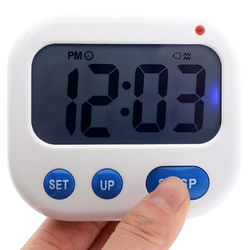 Reloj despertador de vibración para sordos, Luminova, Led, Digital, temporizador, electrónico para dulces, pantalla de escritorio, reloj para estudiantes, artilugios para escritorio: Blue