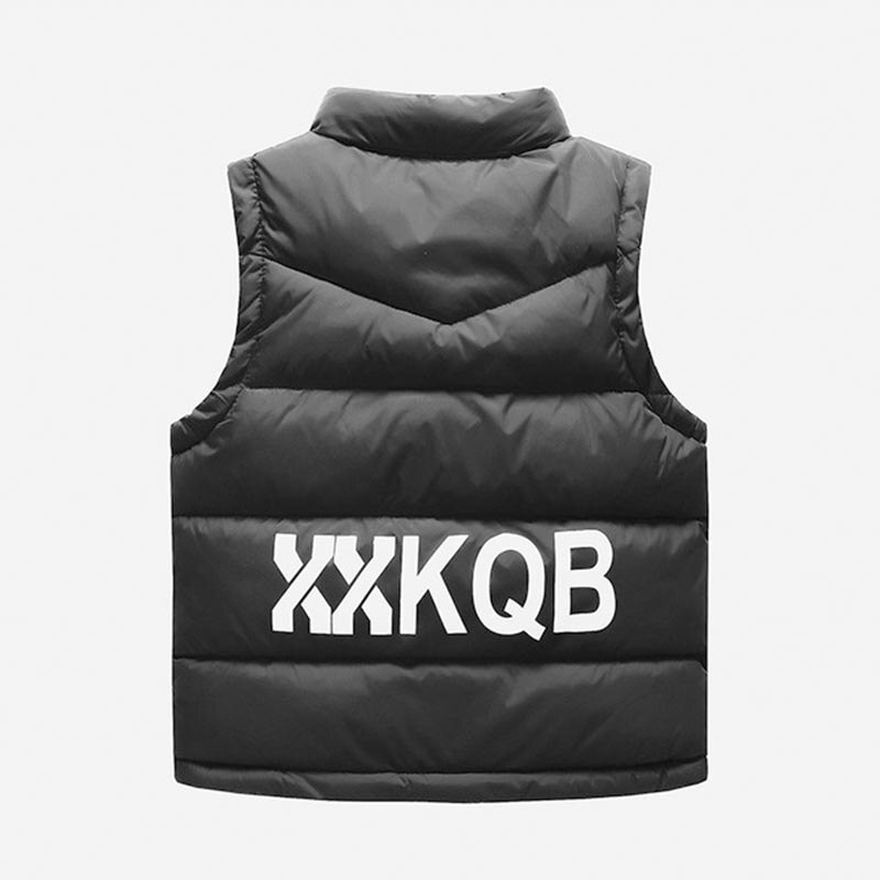 Children Warm Waistcoat Boys Letter Vest Girls Zipper Vest Kids Stand Collar Vest Kids Down Cotton Vest Kids Casual Cotton Vest