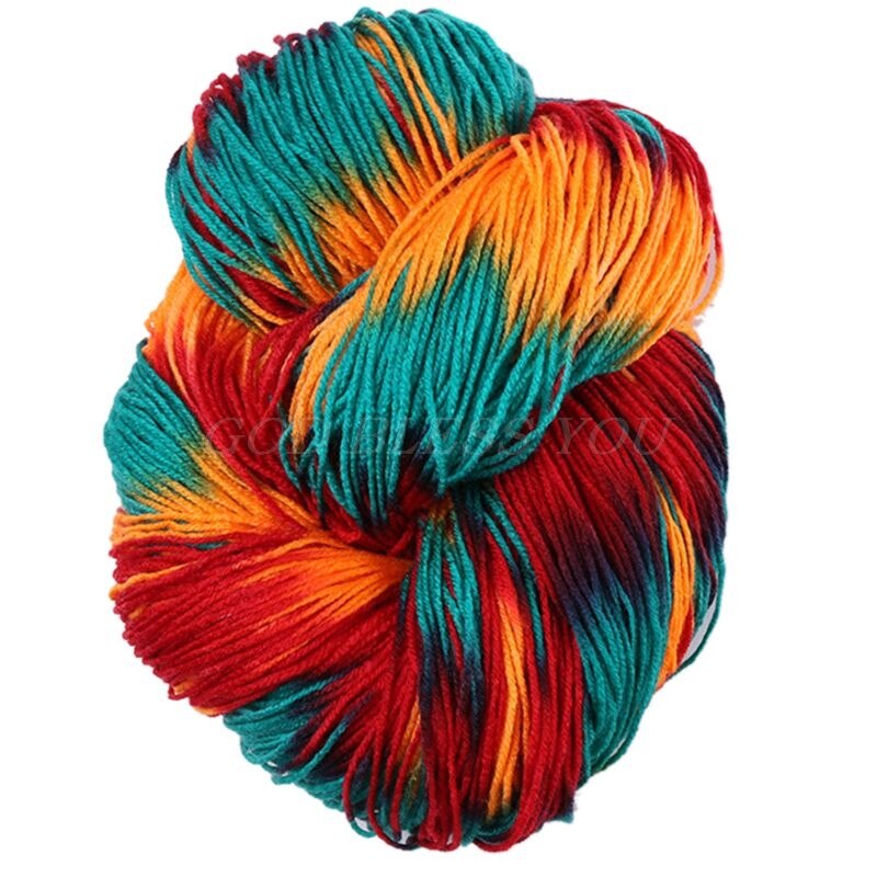 50g/Ball Mixed Colorful Knitting Yarn Acrylic Dyed Hand-Knitted Crochet Thread: F