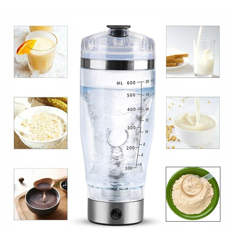 600ml Electric Cocktail Boston Shaker USB Automatic Protein Shaker Portable Mixing Mixer Vortex Tornado Shaker Mixing Cups