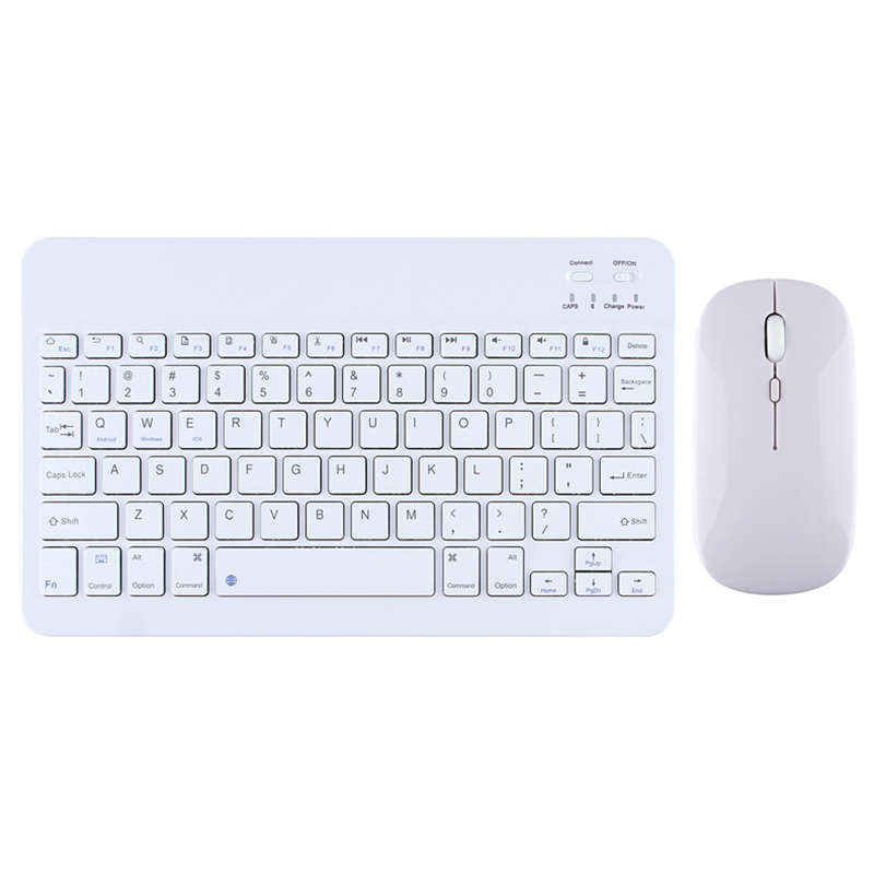 Wireless Keyboard and mouse Mini keyboard for tablet for ipad Tablet Wireless bluetooth keyboard For Android ios Windows Phone: White