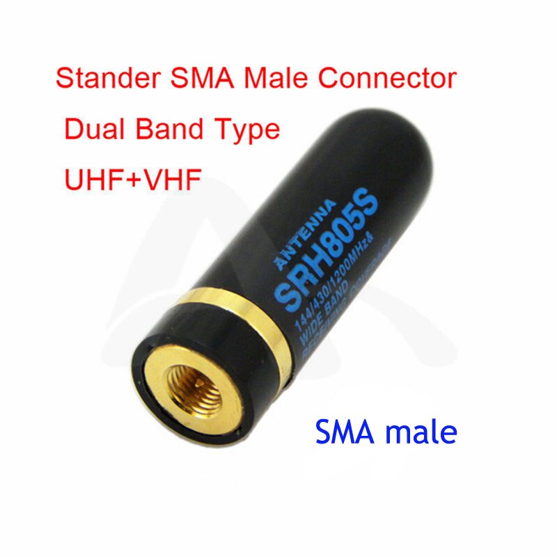 SRH805S Dual Band Uhf Vhf Antenne Sma Man Vrouw Bnc Tnc Voor Baofeng UV3R UV5R BF-888S LT6100 LT6188 Yaesu Vertex VX-6R Radio: sma male