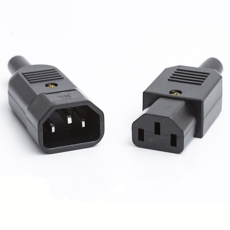 10A/250V Socket Plug Connector 2 3 Pin Zwart Ac Stopcontact Met Zekering Voor Computer Tv Elektrische auto Charger Plug Adapter