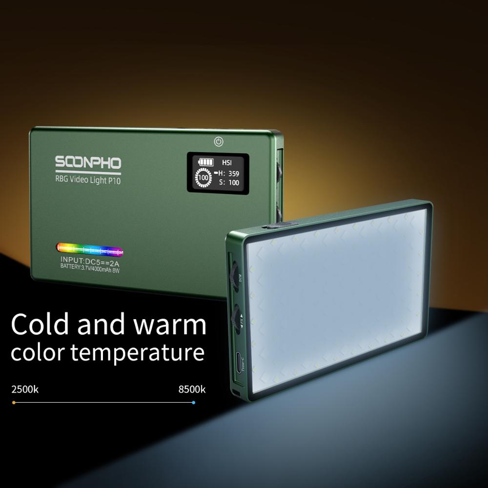 Soonpho Rgb Led Camera Licht Full Color Output Video Light Kit Dimbare 2500K-8500K Bi-Kleur panel Licht Met Cri 95 +