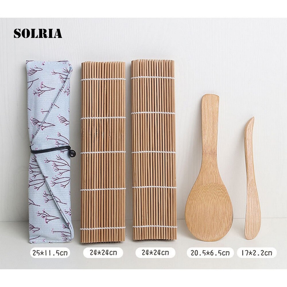 10/15Pcs/Set Bamboo Sushi Maker Set DIY Rice Sushi Making Kits Roll Cooking Tools with Chopsticks & Spoon Sushi Blade
