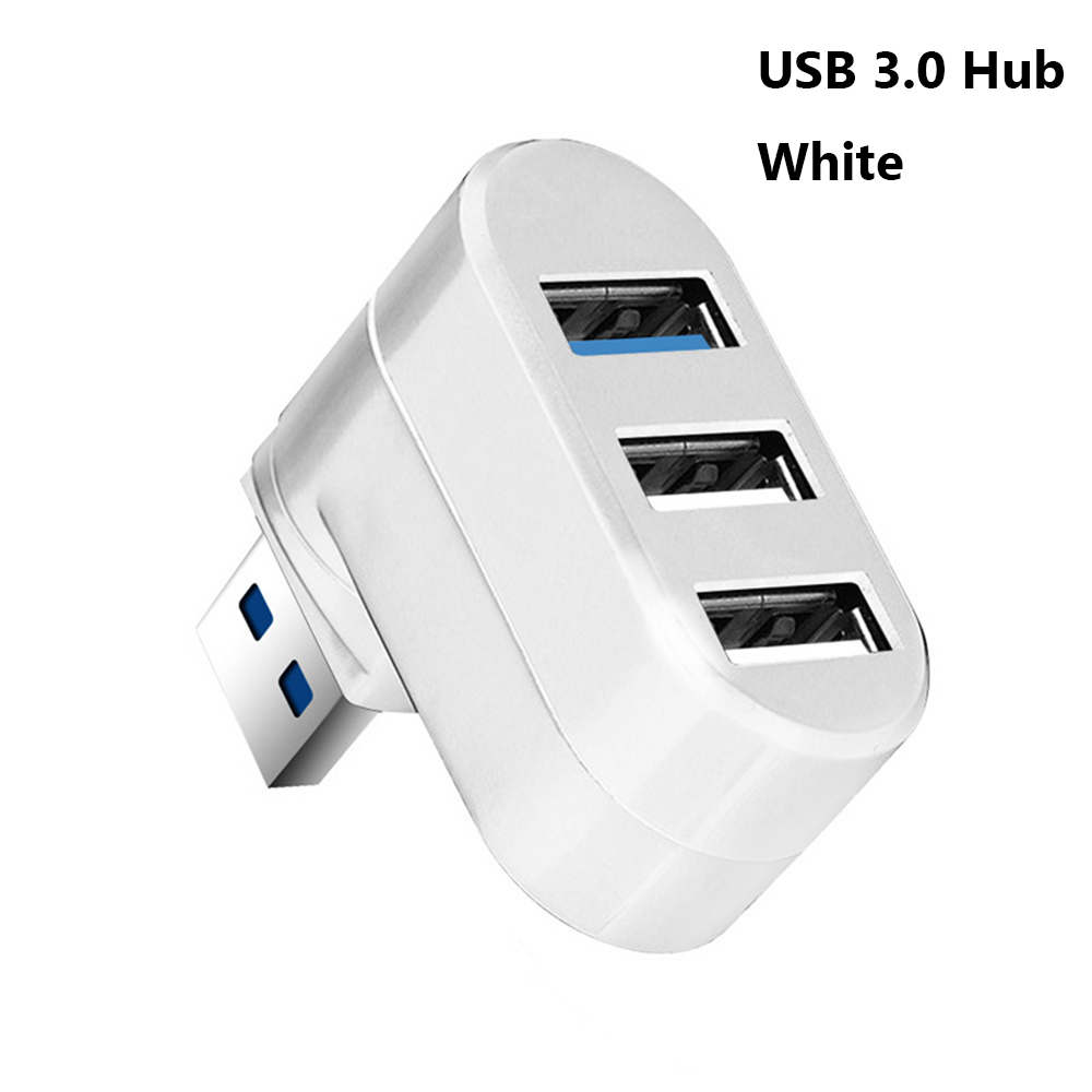 For PC Laptop MacBook Pro Mini 3 Ports USB 3.0 Hub High Speed Data Transfer Splitter Box Adapter Computer Accessories: USB 3.0 Hub	White