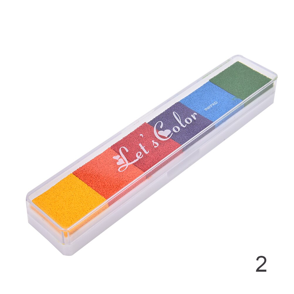 Non-Toxic Gradient Color Ink Pad Inkpad Rubber Stamp Oil Based Finger Print Nice For Children Stamp DIY Art: 2