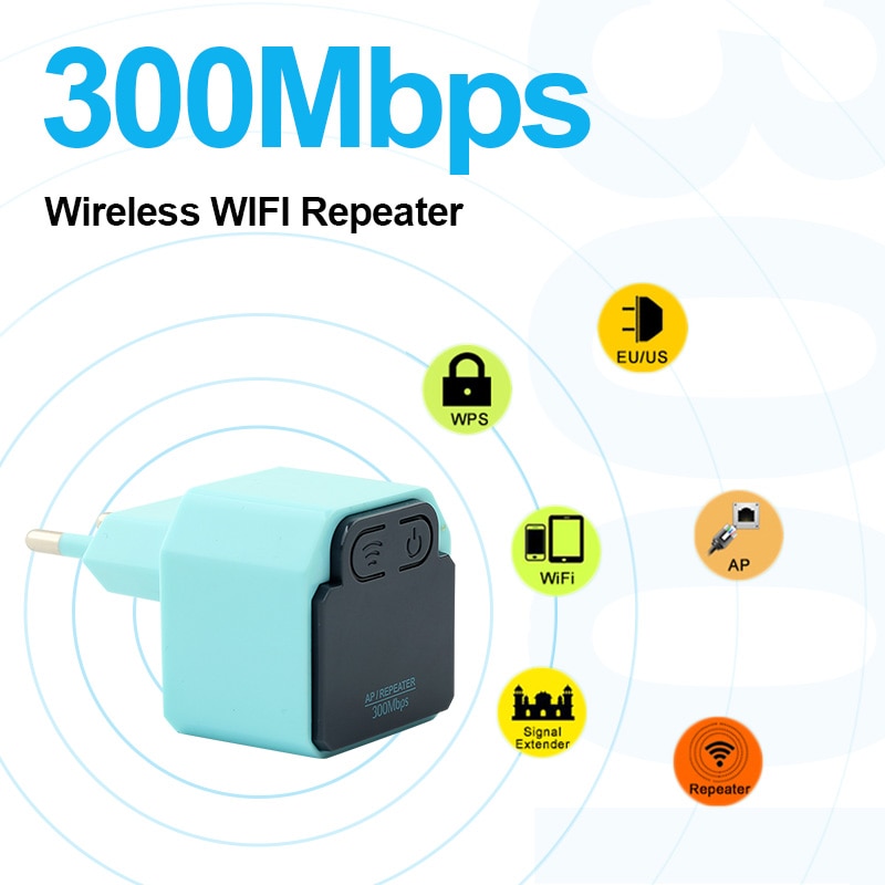 Wireless WIFI 300Mbps Repeater With US/EU Plug 2.4Ghz WI-FI Router 802.11N Signal Booster WIFI Range Extender Amplifier Repeater