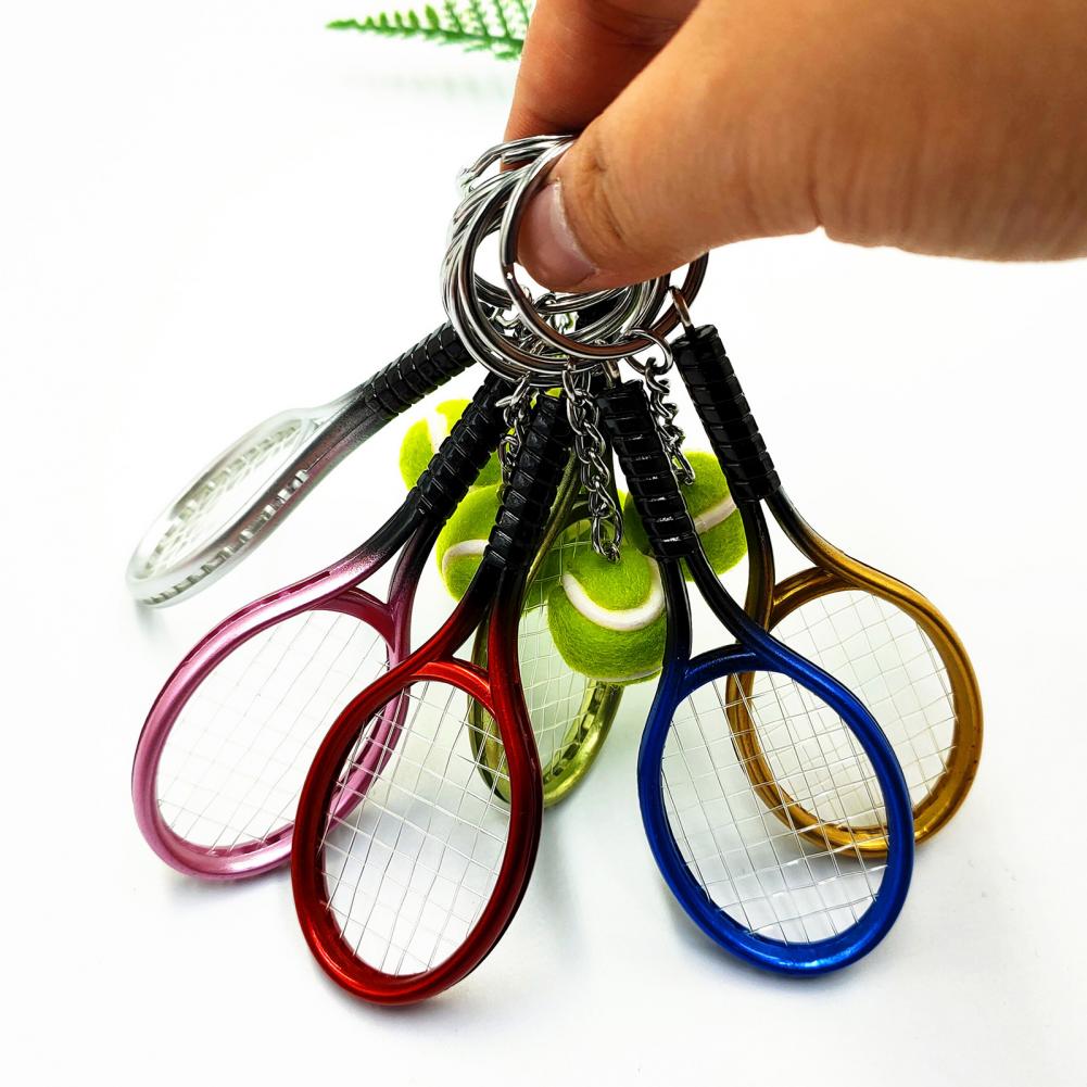 1Pc Leuke Sport Mini Tennisracket Hanger Sleutelhanger Sleutelhanger Key Chain Ring Finder Holer Accessoires Voor Tiener Fan