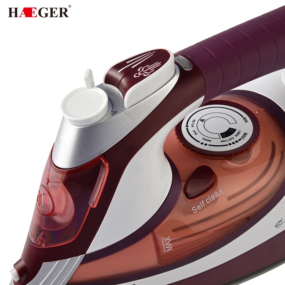 2600W home laundry appliances Electric Steam Iron For Clothes Multifunction Adjustable Ceramic soleplate iron