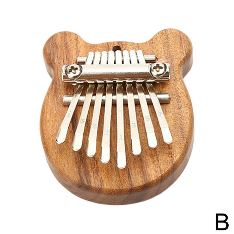 8 Key Mini Kalimba Thumb Piano Wood Exquisite Finger Thumb Piano Marimba Musical Instrument Accessory Year: bear Acacia
