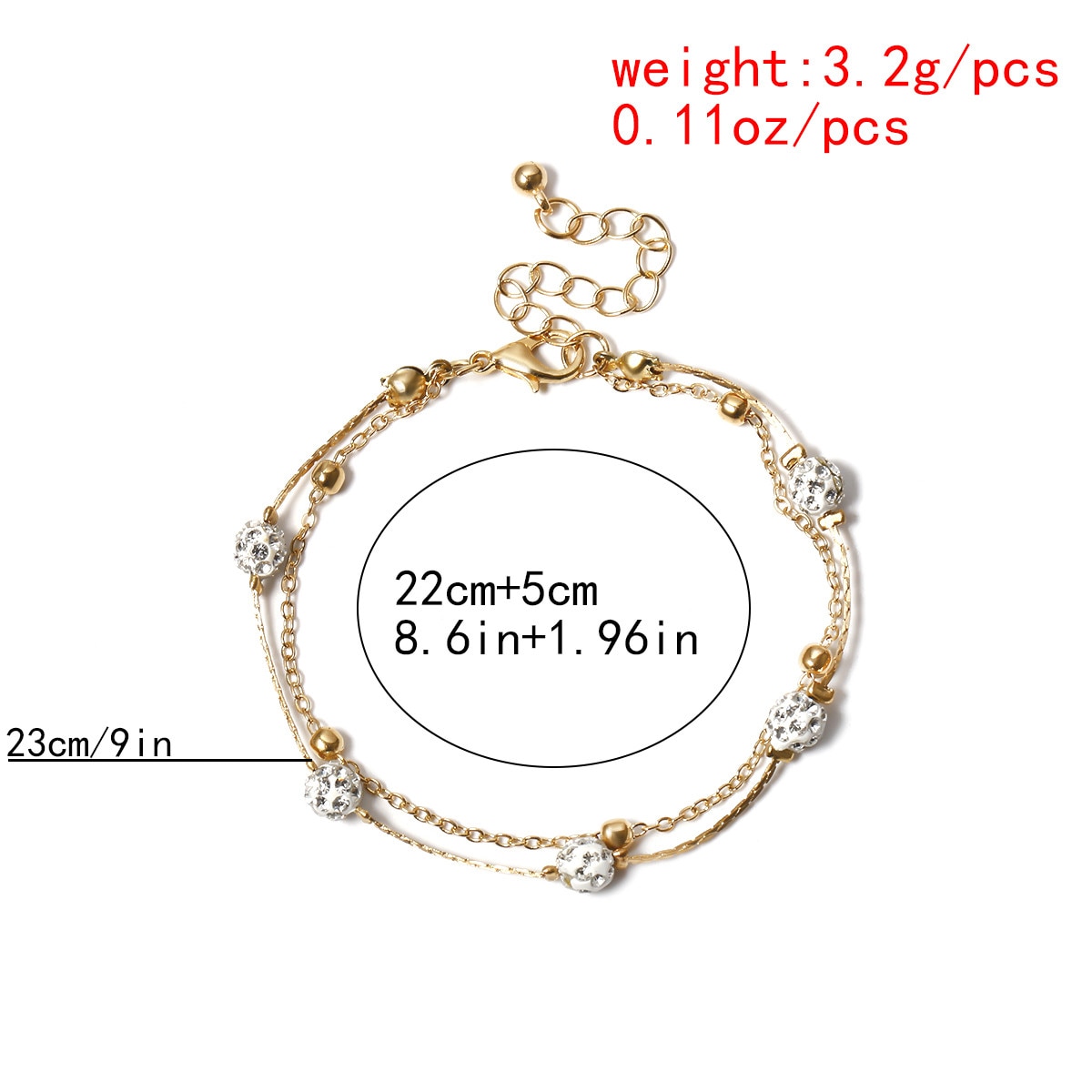 PuRui Boho Ankle Bracelet Rhinestones Beads Pendant Foot Chain Charm Bracelet Anklets for Women Jewelry Beach Accessorie