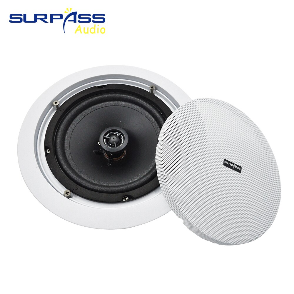 8" Passive Coxial Ceiling Speaker 40W Indoor Passive Public Address Broadcast Background Music System for Home Theater Audio