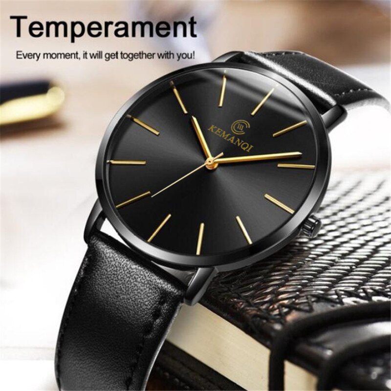 Montres à Quartz pour hommes bleu | En verre, à la , montres minces, erkek kol, saati, reloj hombre, Relogio Masculino