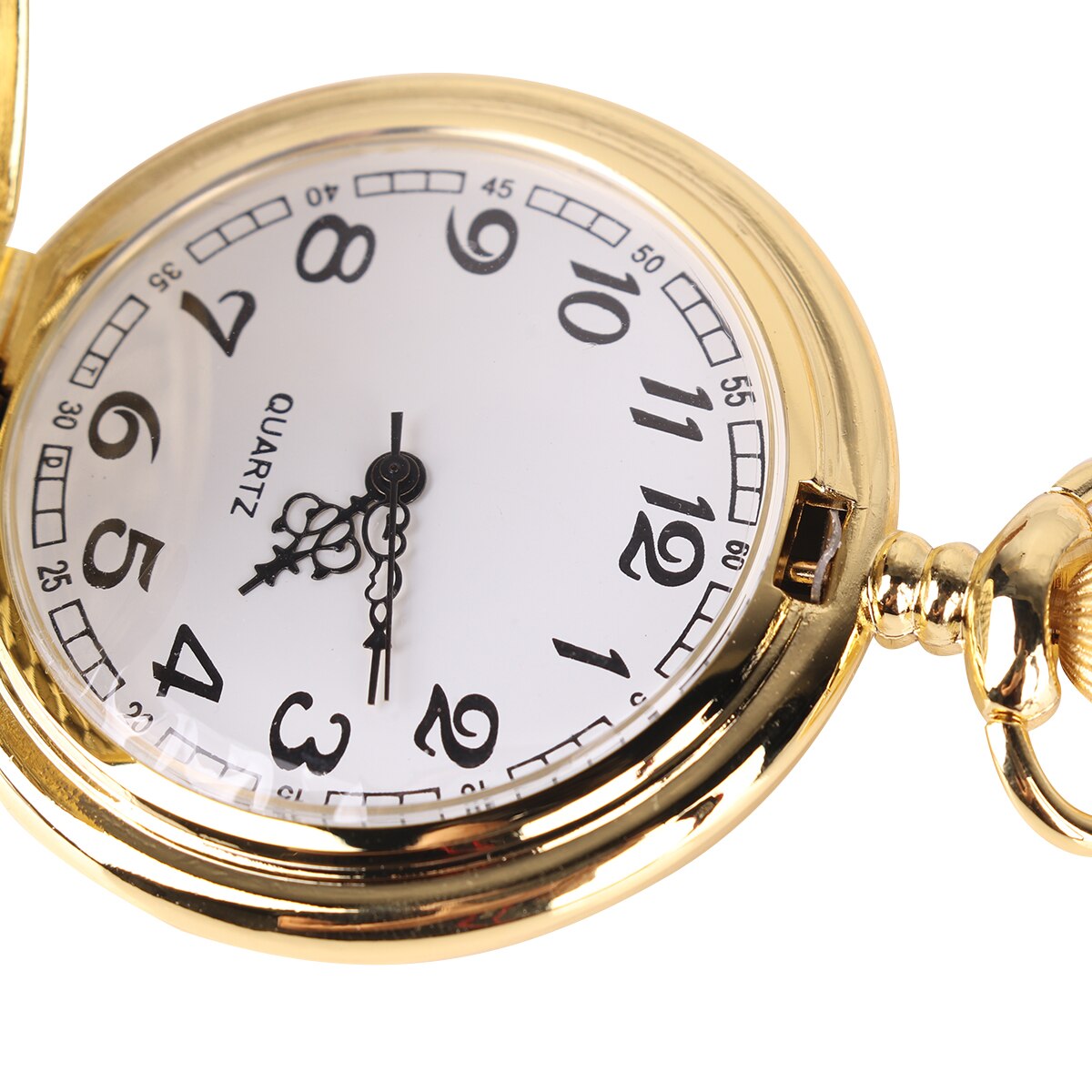 Black Smooth Stainless Steel Case Modern Pocket Watch Men