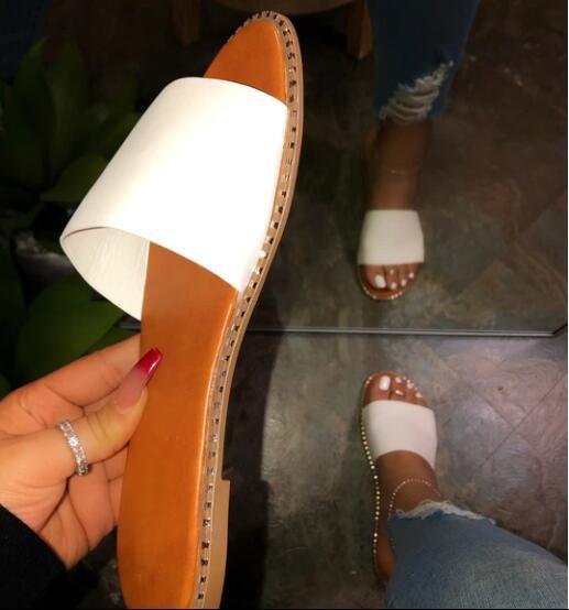 Summer Women Rhinestone Sandals Leopard Print Slip-on Beach Shoes Shallow Flat Ladies Outdoor Slipper 9111