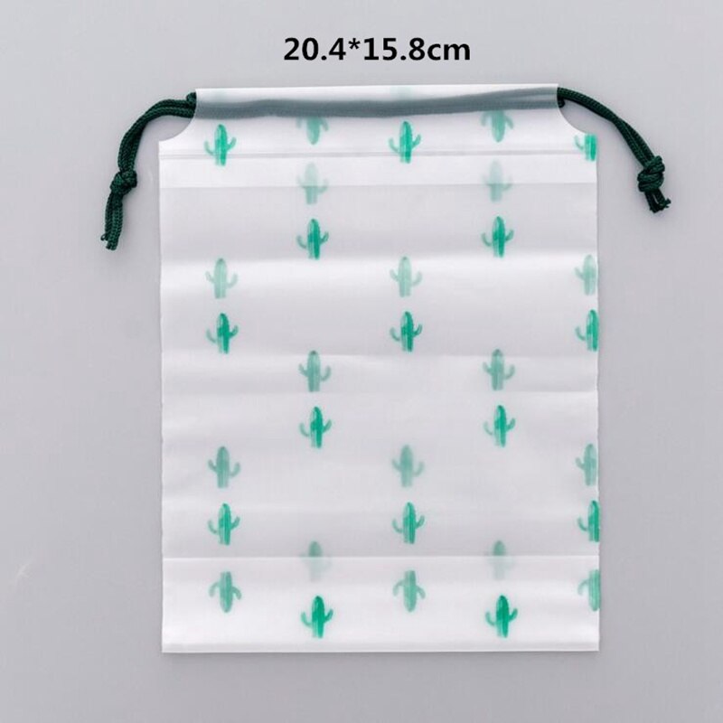 Transparent Drawstring Makeup Bag Women Cosmetic Bag Cactus Zipper Bath Storage Pouch Make Up Beauty Organizer Case: 3