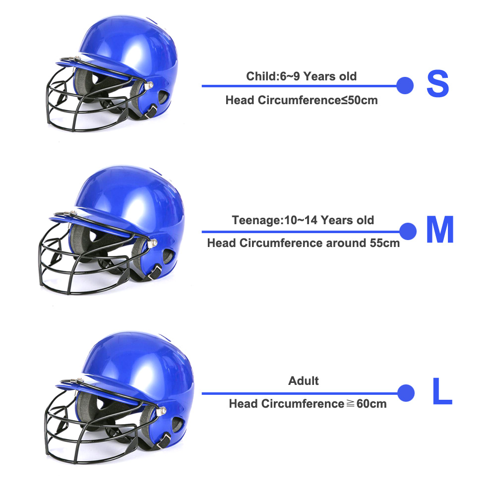 Honkbal Helm Gegoten Batting Helm met Gezicht Guard Masker