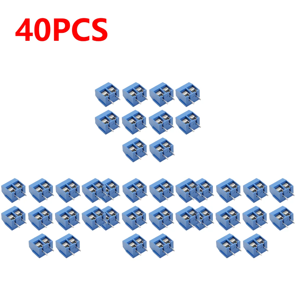 10-50Pcs PCB Mount Screw Terminal Block Connector Straight Pin 2P 3P KF301 Spliced Screw Terminals Block Connector for Arduino