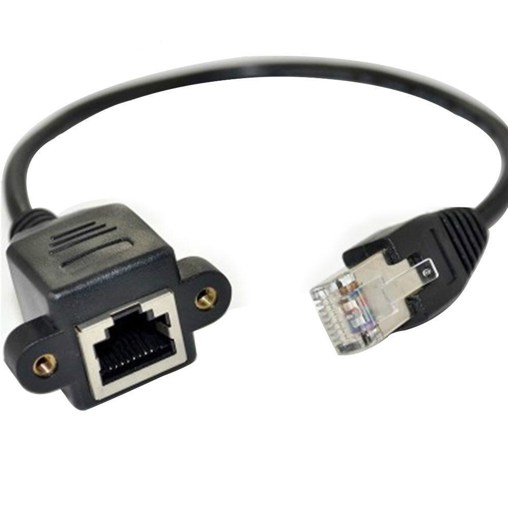 Alta cantidad 30cm 60cm montaje de red macho a hembra tornillo Panel de Ethernet RJ45 Cable de extensión LAN