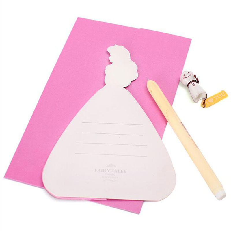 Tarjeta de invitación de princesa 3D, panal plegable, se puede poner sobre la mesa, suministros de cumpleaños y boda, tarjeta de agradecimiento para invitados, 1 ud.