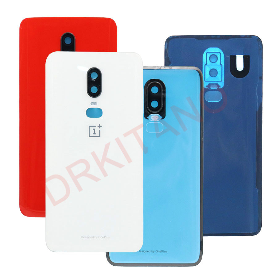 Cubierta de vidrio trasero para Oneplus 6 6T, cubierta de batería One Plus 6T, carcasa de puerta trasera, Panel de vidrio trasero Oneplus 6, cubierta de vidrio trasero + lente de cámara