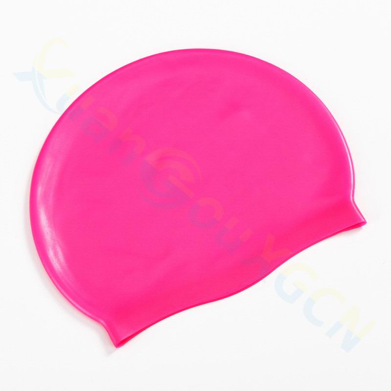 adult adolescent Silicone swimming cap swimming hat hair cap waterproof silicone swimming cap: pink