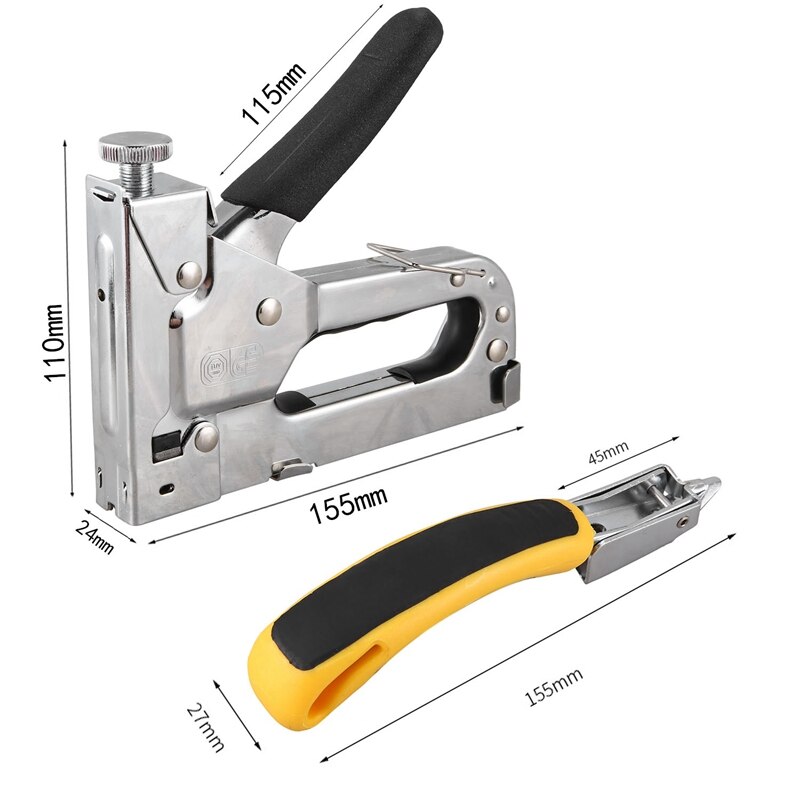 3 in 1 Staple Tool with Staple Remover Tack Lifter Hand Operated Stainless Steel Stapler Brad Nail Furniture Stapler