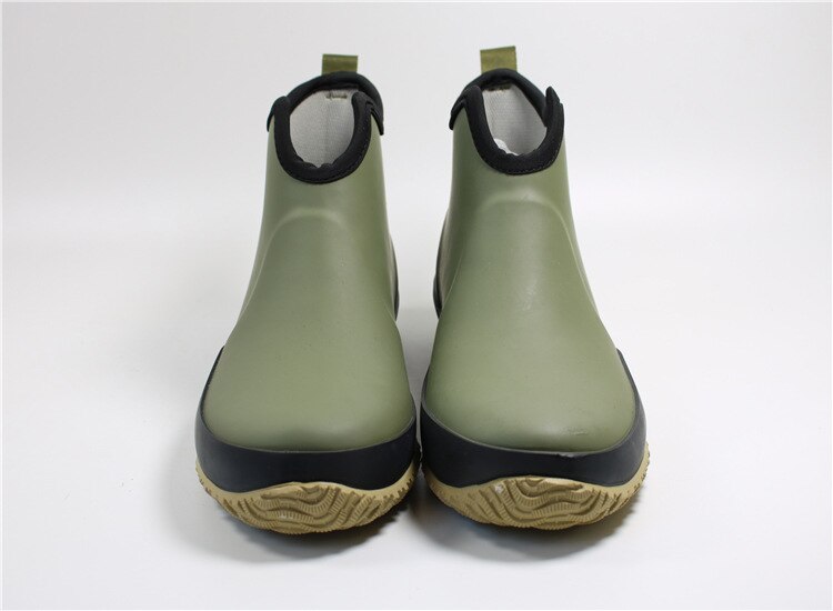 Outdoor Fishing Rain Shoes Mens Waterproof Non-slip Wear-resistant Fishing Boots Water Shoes Low Tube Breathable Wading Shoes: green / 40
