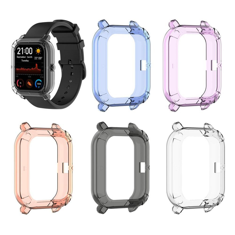 Tpu ram stötfångare täckfodral skalskydd för xiaomi huami amazfit gts smart klockskydd armband skyddande tillbehör