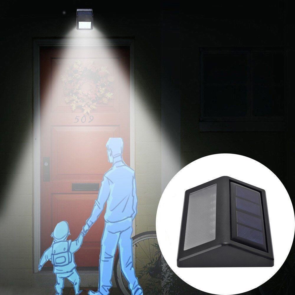 Waterproof 6 LED Solar Power PIR Motion Sensor Wall Light Outdoor Garden Lamp Sheds Storage