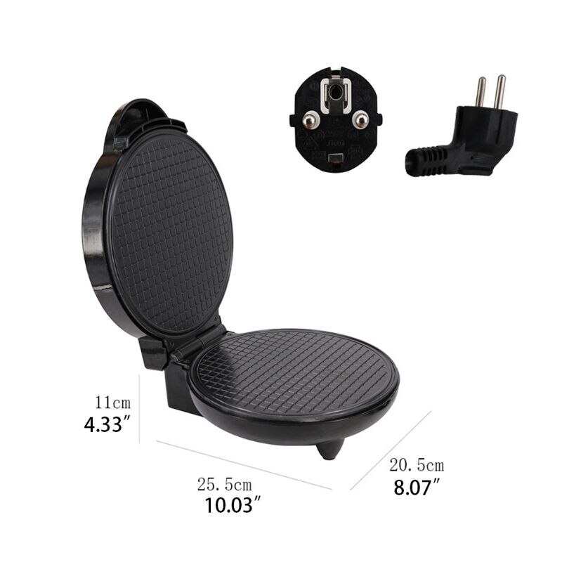 Gaufrier électrique rond antiadhésif, inoxydable, pour sirop de gaufres