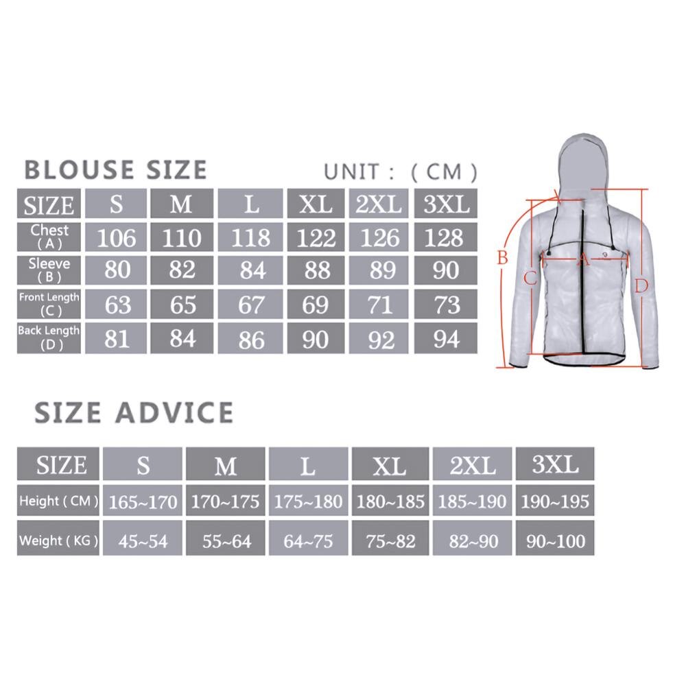 Cycling Raincoat Set Unisex Lightweight Waterproof Cycling Jacket UPF30+ MTB Bicycle Bike Rain Jacket Raincoat Outdoor Sports