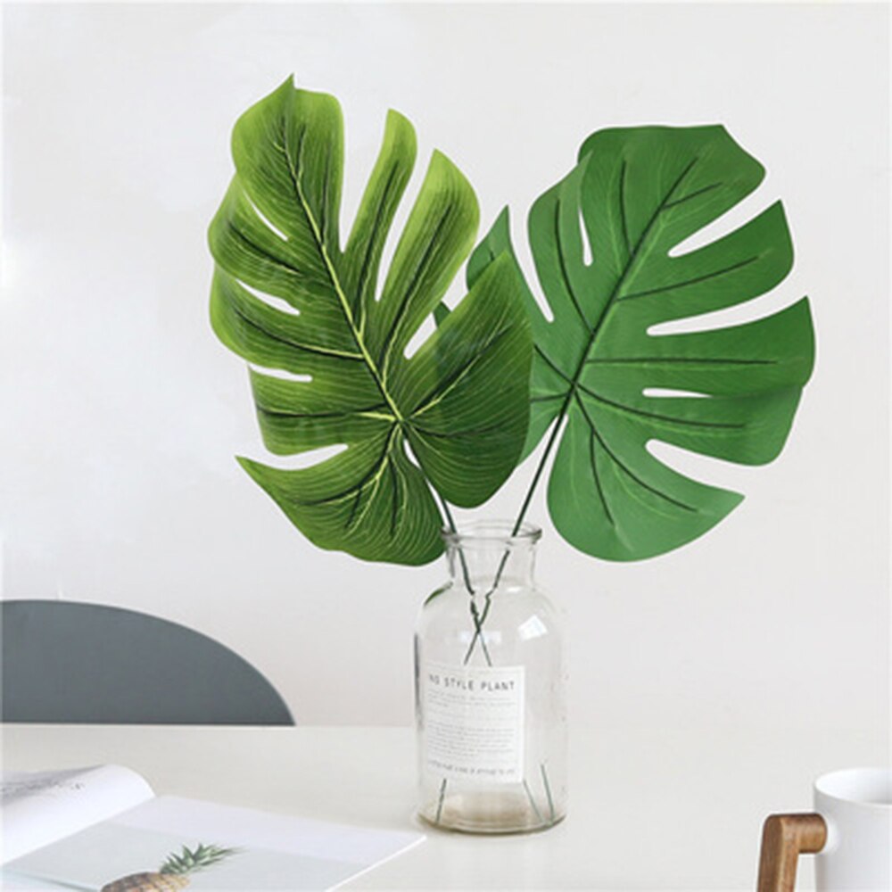 1pc Artificial Green Leaf Single Monstera Leaf Monstera Wedding Decoration Simulation Plastic Leaf Nordic Style Green Plants