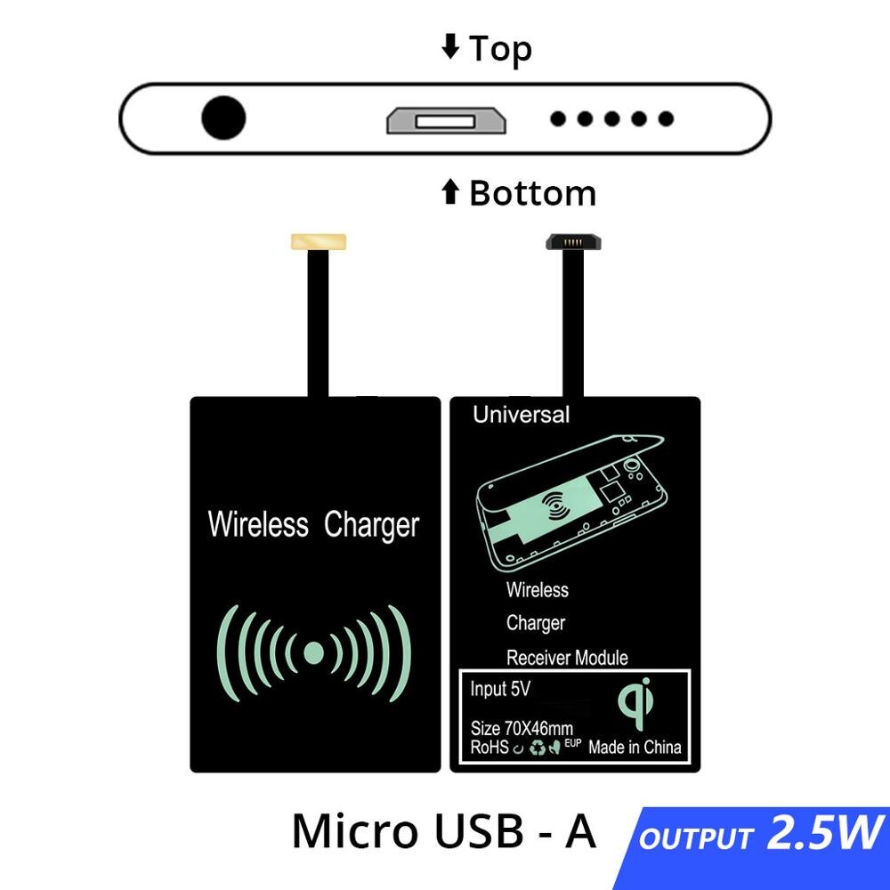 FONKEN Qi kabellos-ladegerät Ladung Empfänger Mikro USB Typ C Qi Drahtlose Ladegerät Ladung Pad Modul für Android praktisch